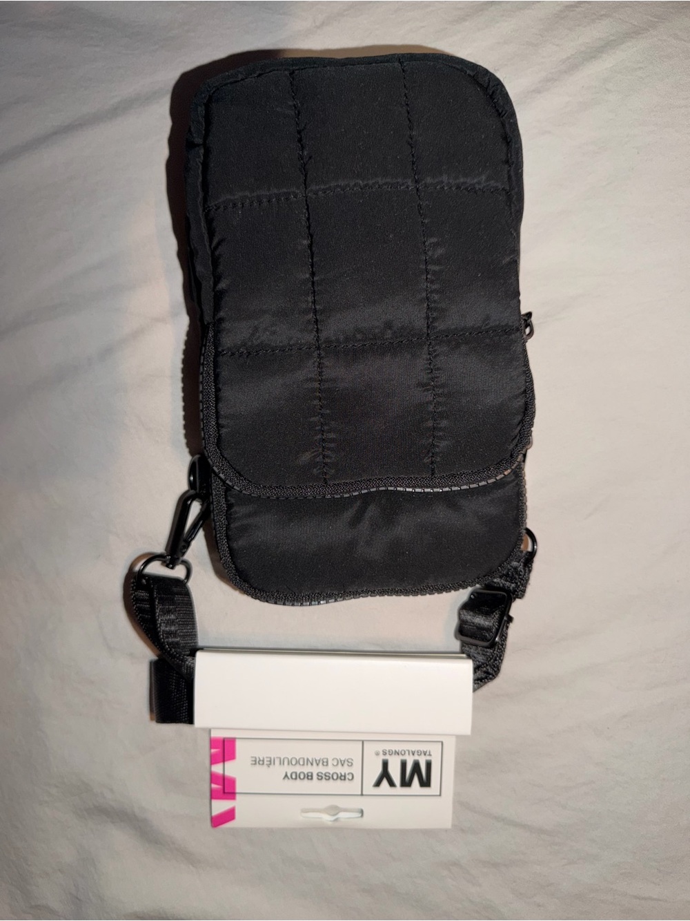 Black Quilted Crossbody Pouch - Unbranded